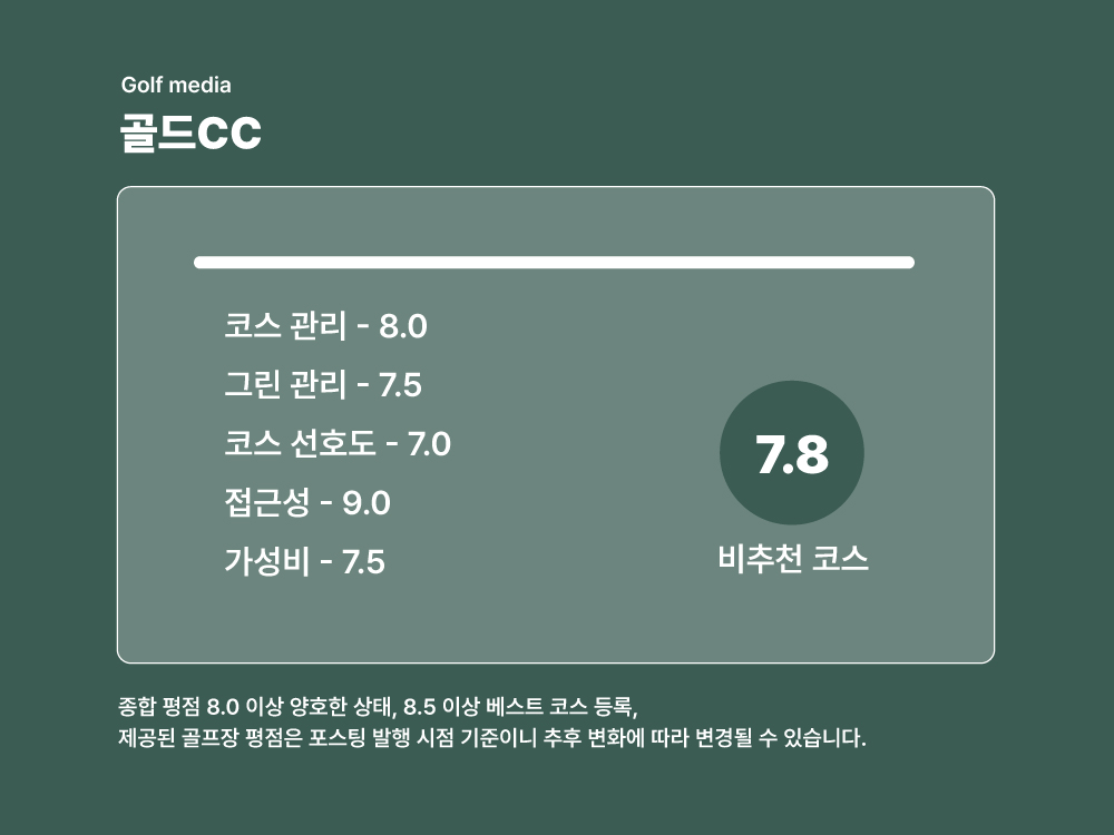 골드CC 골프장 평점 7.8