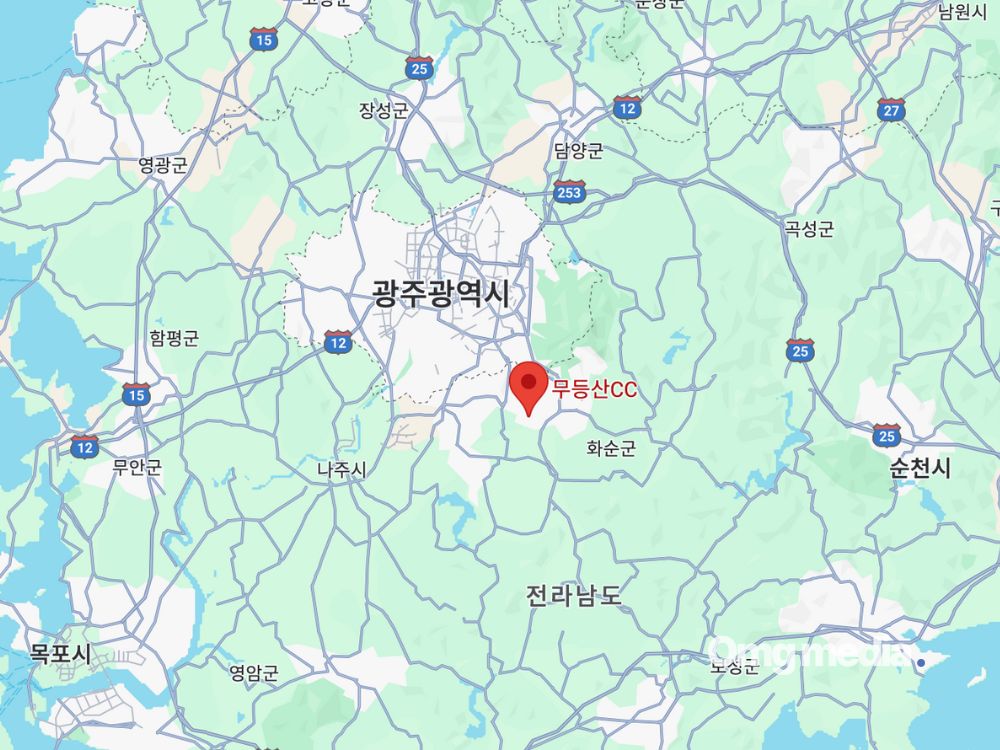 무등산CC 가는 길, 구글 지도